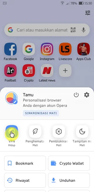 Cara Aktifkan VPN di Aplikasi Opera Kurang dari 1 Menit 6 Screenshot 20220923 155042 Cara Aktifkan VPN di Aplikasi Opera Kurang dari 1 Menit 4 Screenshot 20220923 155042
