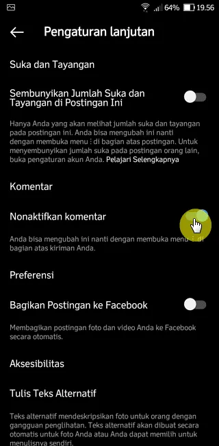 Screenshot 20220924 195609 2 Cara Mematikan Kolom Komentar di Aplikasi Instagram 5 Screenshot 20220924 195609