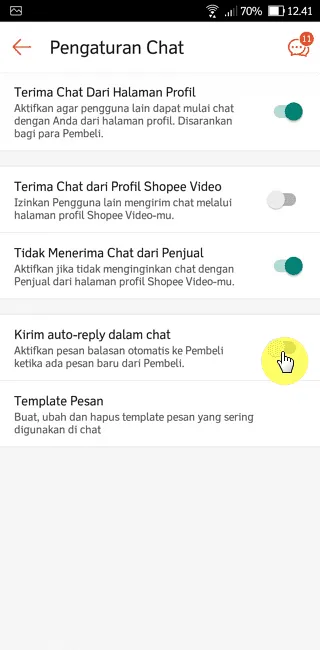 Cara Aktifkan Fitur Auto-reply Chat di Aplikasi Shopee 5 Screenshot 20220928 124136 Cara Aktifkan Fitur Auto-reply Chat di Aplikasi Shopee 3 Screenshot 20220928 124136