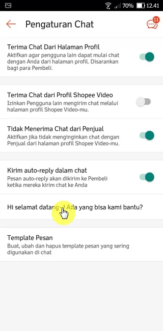Cara Aktifkan Fitur Auto-reply Chat di Aplikasi Shopee 6 Screenshot 20220928 124156 Cara Aktifkan Fitur Auto-reply Chat di Aplikasi Shopee 4 Screenshot 20220928 124156