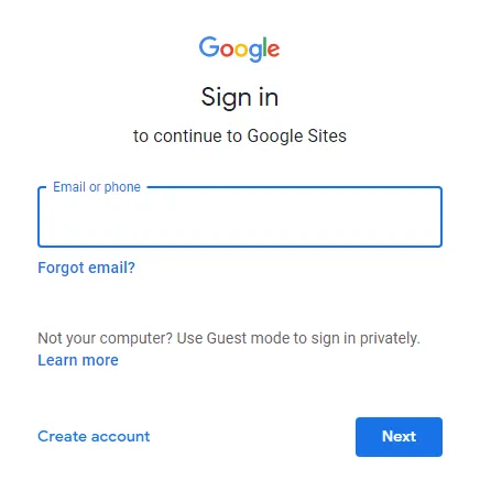login sites google Cara Buat Website Gratis Tanpa Coding Kurang dari 5 Menit 2 login sites google