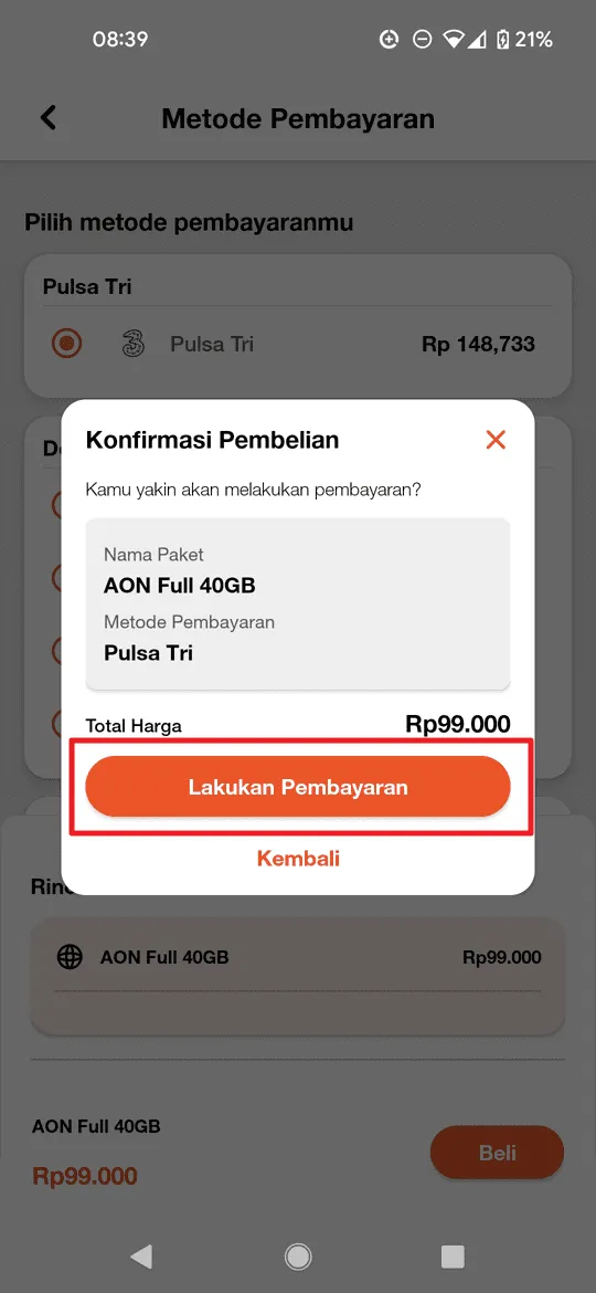 Screenshot 20221207 083957 Cara Beli Kuota Internet 3 Lewat Aplikasi Bima+ 8 Screenshot 20221207 083957
