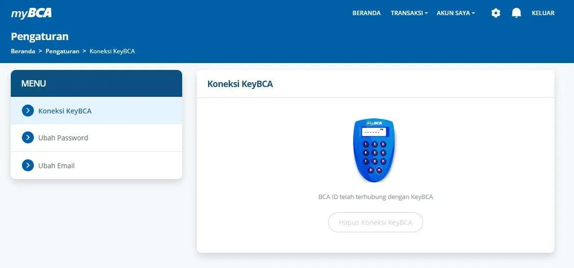 Cara Hubungkan keyBCA ke myBCA 10 terhubung ke keybca Cara Hubungkan keyBCA ke myBCA 10 terhubung ke keybca