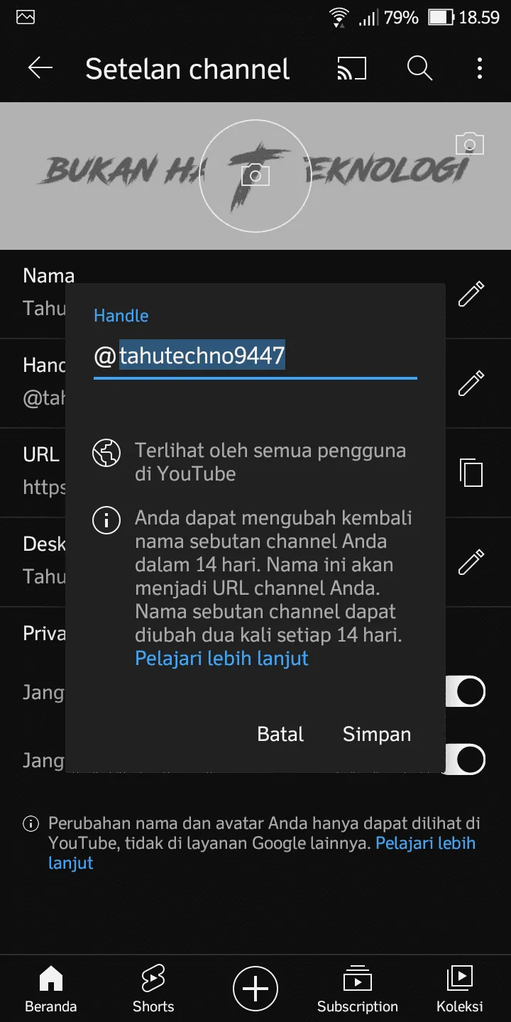 Cara Ubah Username Channel YouTube Langsung dari Aplikasi 7 Screenshot 20230309 185915 Cara Ubah Username Channel YouTube Langsung dari Aplikasi 5 Screenshot 20230309 185915