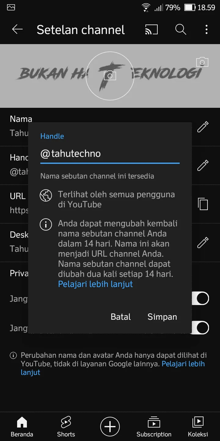 Cara Ubah Username Channel YouTube Langsung dari Aplikasi 8 Screenshot 20230309 185934 Cara Ubah Username Channel YouTube Langsung dari Aplikasi 6 Screenshot 20230309 185934