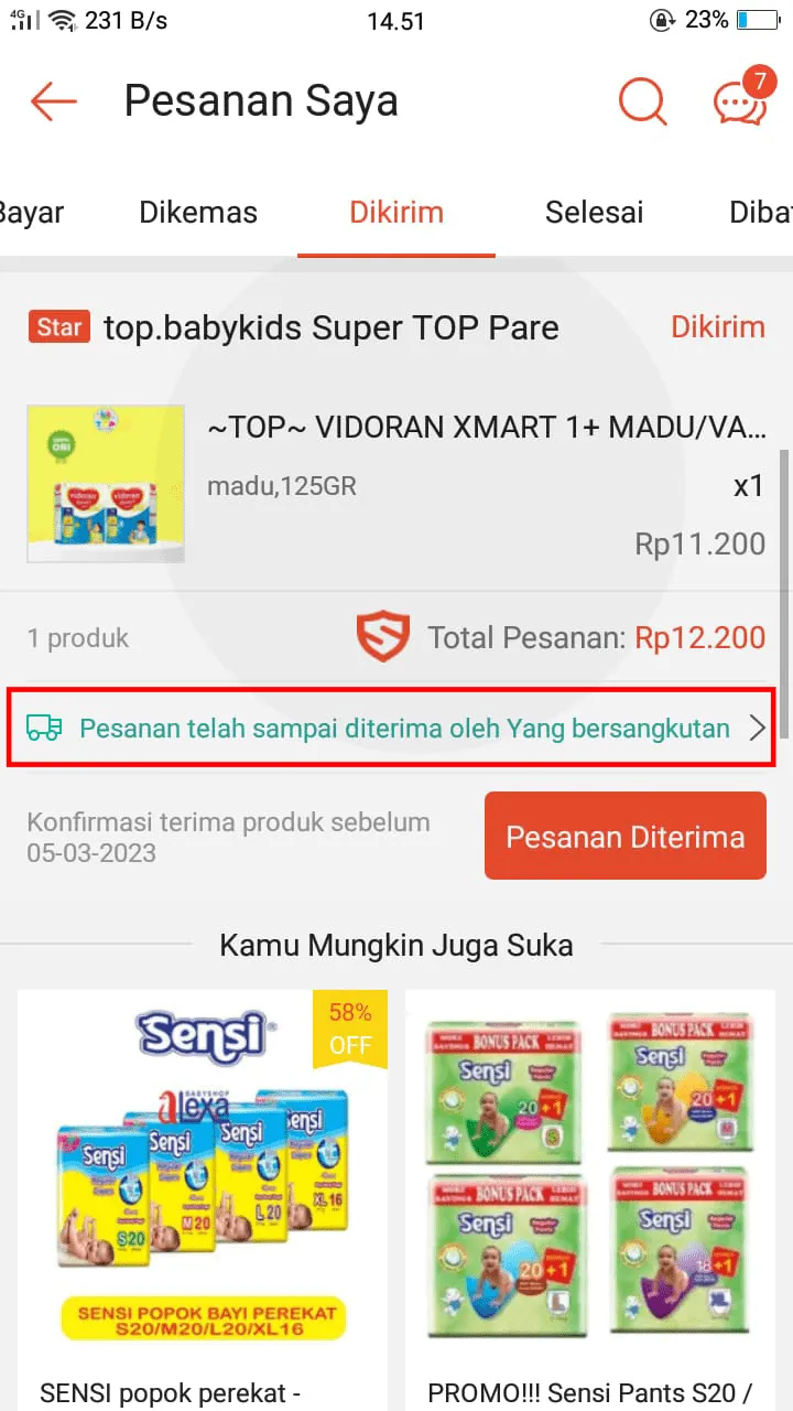 iMarkup 20230304 163550 Cara Melihat Foto Penerima Paket di Aplikasi Shopee 3 iMarkup 20230304 163550