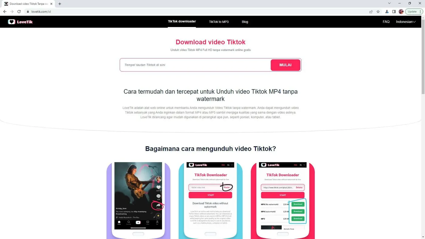lovetik Cara Download Video TikTok, YouTube, dll Kualitas HD di PC 14 lovetik