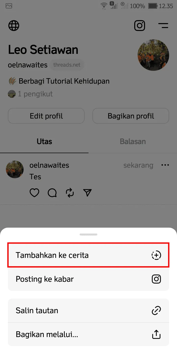 iMarkup 20230714 125325 Cara Bagikan Postingan Threads ke Story Instagram Kamu 6 iMarkup 20230714 125325