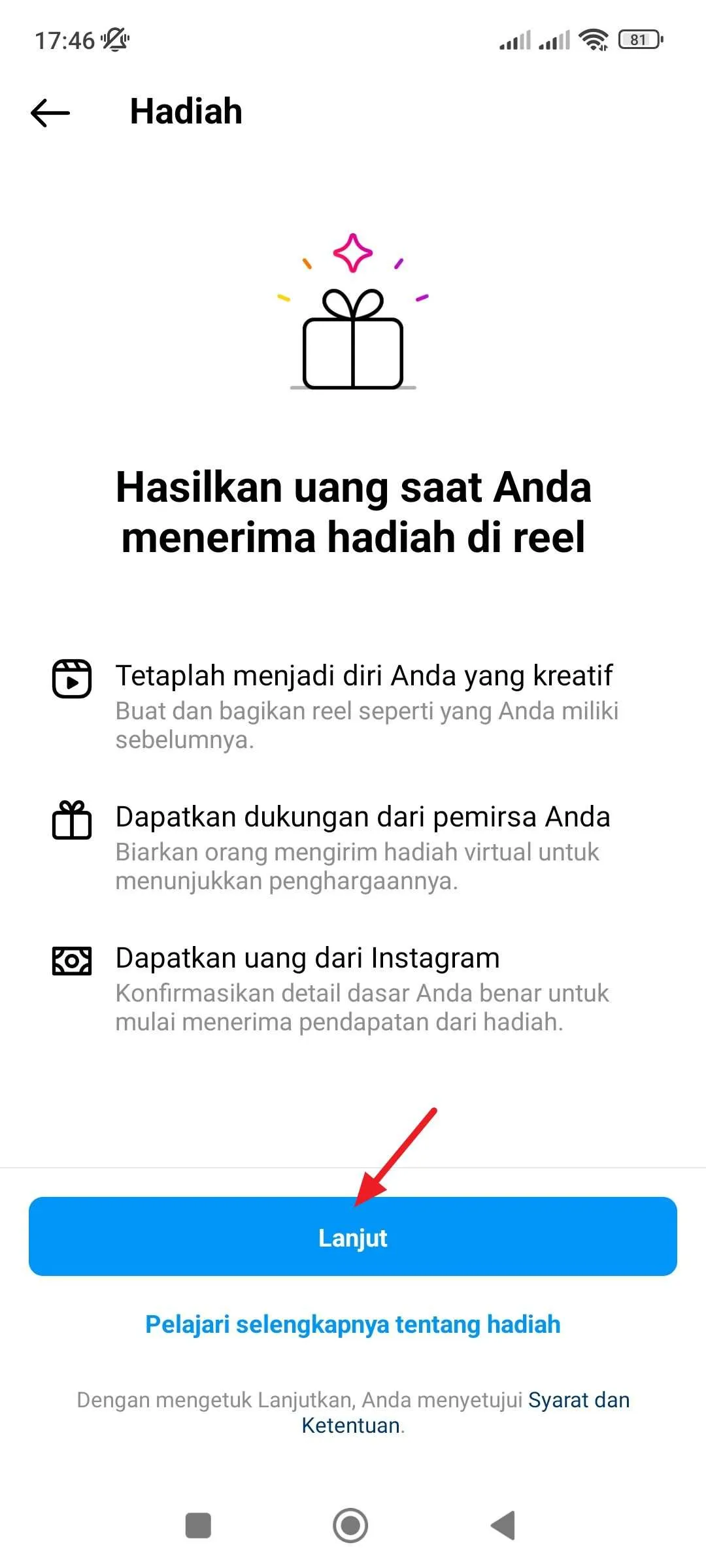 Screenshot 2024 01 29 17 46 03 287 com.instagram.android Cara Dapatkan Uang di Instagram dari Fitur Hadiah 5 Screenshot 2024 01 29 17 46 03 287 com.instagram.android