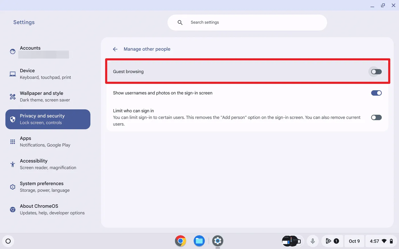 Cara Matikan "Guest Mode" di Chromebook 3 Langkah langkah Mematikan Guest Mode Cara Matikan "Guest Mode" di Chromebook 3 Langkah langkah Mematikan Guest Mode