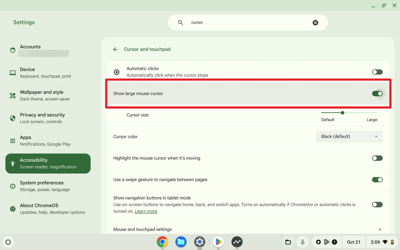 Cara Mengubah Warna Kursor Mouse di Chromebook 4 Screenshot 2024 10 21 2.09.49 PM Cara Mengubah Warna Kursor Mouse di Chromebook 4 Screenshot 2024 10 21 2.09.49 PM