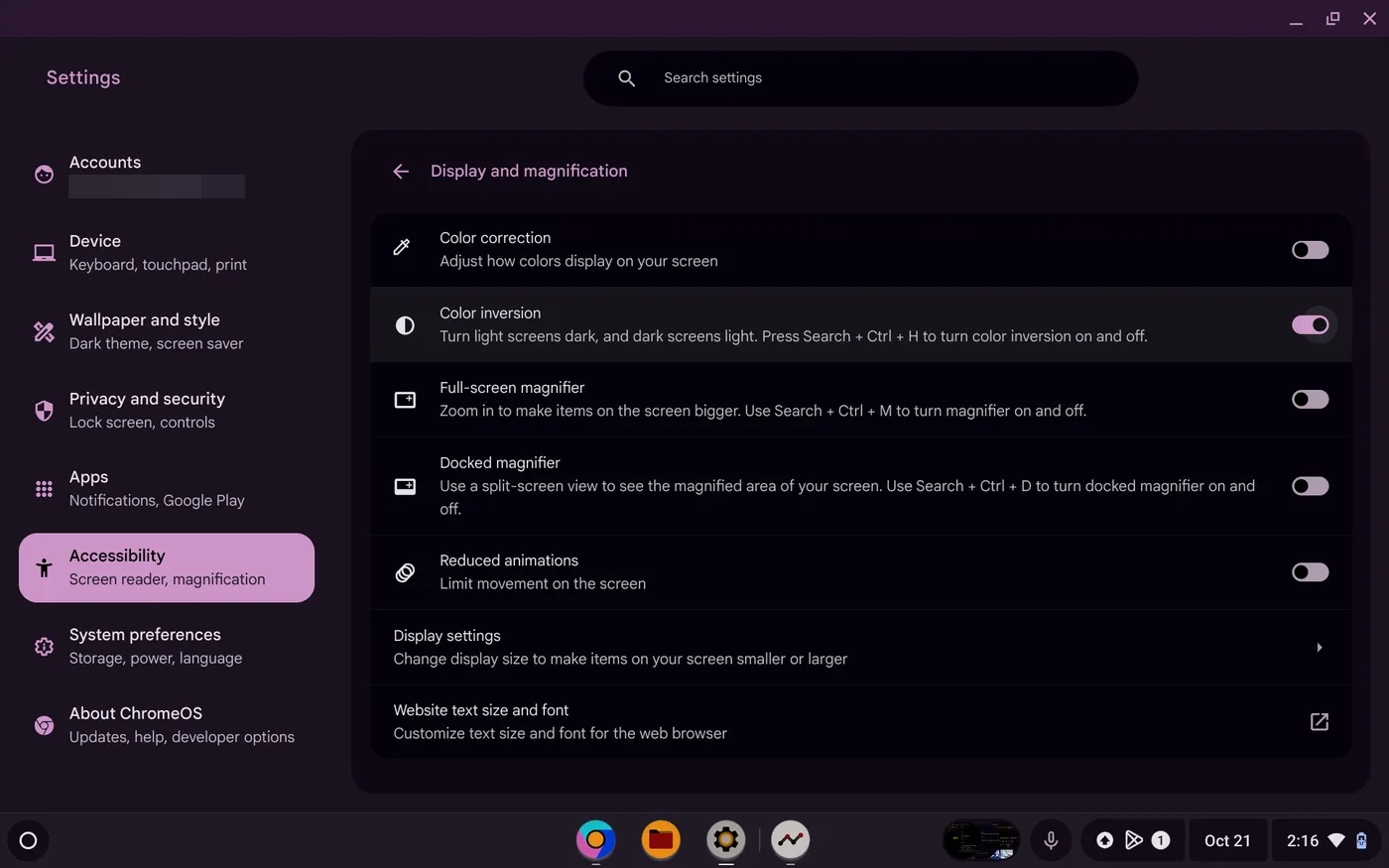 Screenshot 2024 10 21 2.16.49 PM Cara Membalikkan Warna di Layar Chromebook (Hitam-Putih) 2 Screenshot 2024 10 21 2.16.49 PM