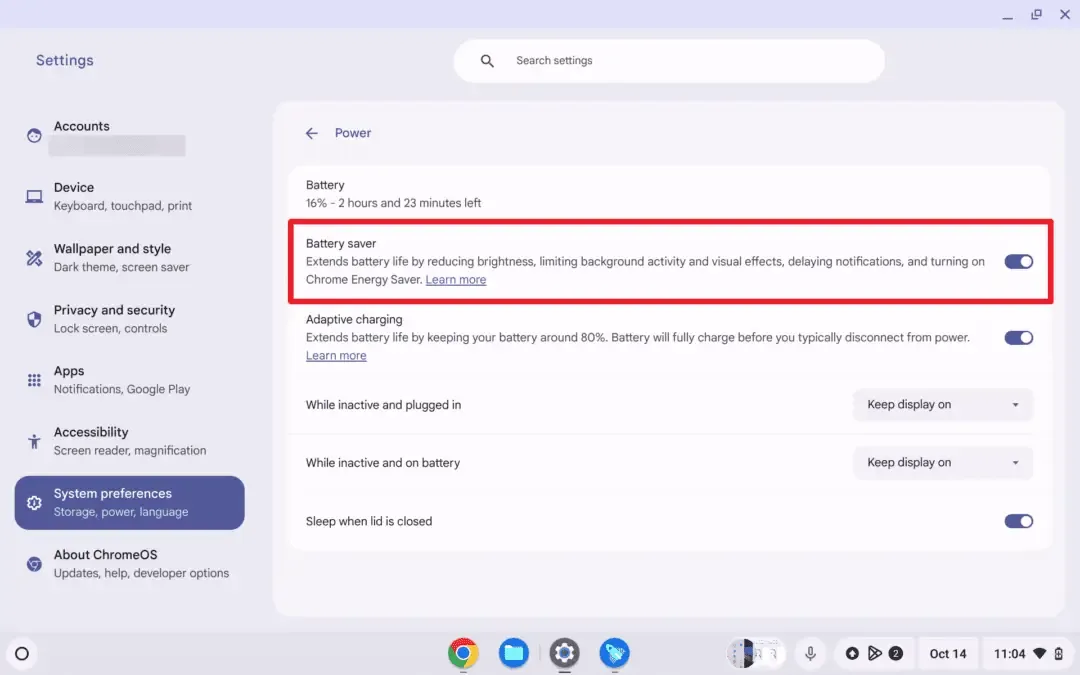 Cara Mengaktifkan Battery Saver Mode di Chromebook 3 How to Enable Battery Saver Cara Mengaktifkan Battery Saver Mode di Chromebook 3 How to Enable Battery Saver